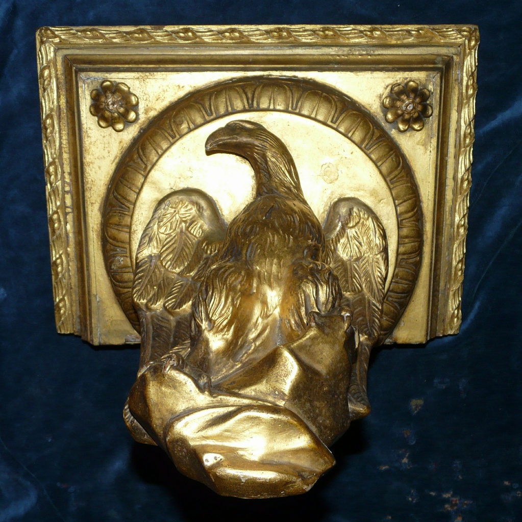 Plaster and wood Eagle wall bracket
